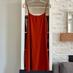 Eileen Fisher Burnt Orange Spaghetti Strap Dress